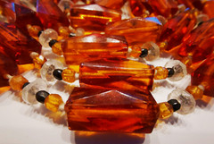 VINTAGE CZECH GLASS HUGE BEAD 56 IN LONG NECKLACE