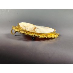 Antique 14K Gold Filigree Cameo Convertible Brooch/Pendant c. 1920s (2.5″ x 2″)
