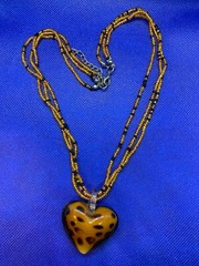 Heart Charm Jewelry Beaded Necklace Woman’s Girls