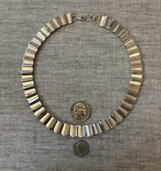 Vintage Mexican Sterling Silver Choker Necklace 16 1/2 Inches