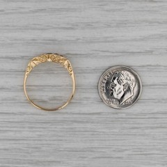 Antique 0.28ctw Sapphire Diamond Ornate Ring 18k Yellow Gold Size 9