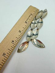 Vintage Earrings Signed Suznne St. Claire Hammered Chandelier 925 Silver CQ