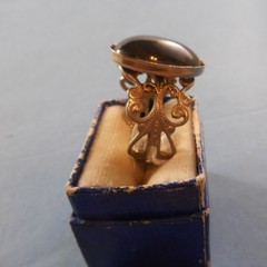 VINTAGE SILVER BLACK ONYX FILAGREE RING