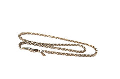 Vintage Revlon Rope Twisted Chain Necklace 18″ Silver Tone Costume 4mm Wide GUC
