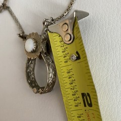Vintage Cowboy Western Silver Goldtone Ladies Glove Clip Dangle Tie CLIP
