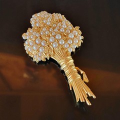 Early Karl Lagerfeld at Chanel Brooch Large 4.5 Inches Flower Bouquet Signed COA