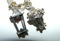 Vintage European Travel Charm Bracelet w/ Filigree Work & Coral Beads