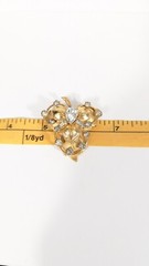 Vintage Ivy Leaf Rhinestone Gold Toned Brooch Pin