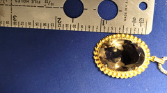 Gold Smoky Quartz Pendant 18 mm x 25 mm With GF Chain Necklace