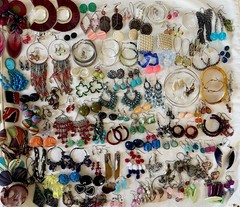 Huge 251 pairs Earrings Pierced Mixed Stud Dangle Chandelier Hoop