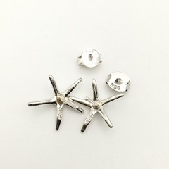 Vintage Sterling Silver Starfish Star Stud Post Earrings Marked 925 1.2g #88