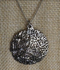 Vintage cookie lee filigree pendant on a sterling silver chain FREE SHIPPING