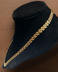 Vintage Signed Revlon Gold Tone Necklace 18”
