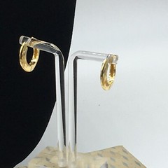 Hoop Earrings Gold Tone Huggie Pierced .75″