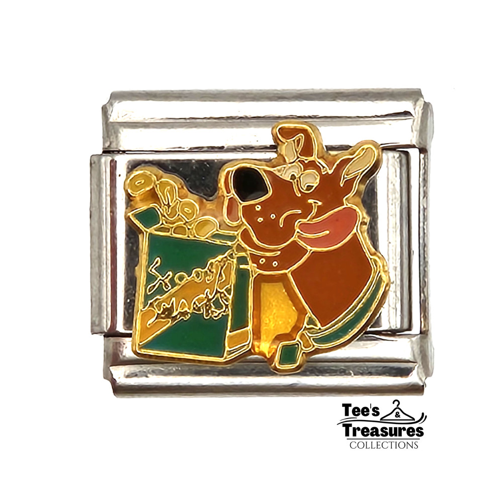 Scooby Doo Scooby Snacks Vintage Italian Charm Licensed Casa D’Oro modular link