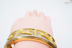 Vintage Bangle Bracelet Gold Silver Tone Panther 6.5″
