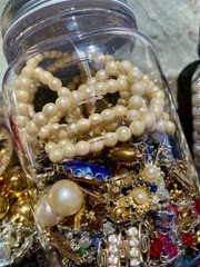 vintage costume jewelry lot lbs wearable usable for crafting