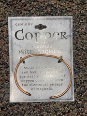 Copper Bracelet Cuff Band With Magnets Feather Engraving Healing Power