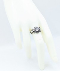Vintage Elegant RING Silver 925 with Chic Bright Stone -size: 9.5US (19mm) | #2