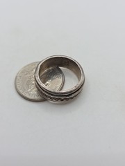 Vintage Sterling Silver 925 Mexico Geometric Spinner Band Ring Size 9 7.4g