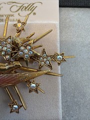 Jw1 Unique Kirks Folly Fairy Flying Angel Star Rhinestone Pin Brooch K175