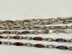 Vintage Necklace Silver Tone Dimpled Link Necklace Long 40 in chain Boho 1970s