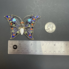 Metropolitan Museum Art Butterfly Cleo Brooch Sterling Silver 3.25″ MMA 1992
