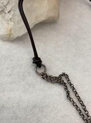 Peyote Bird Pearl Leather Stone 2 Strand 925 Sterling Silver 20” Necklace 60g