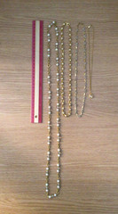 Vintage Elegant Faux Pearl Chain Necklace Jewelry Lot Gold Tone Victorian Style