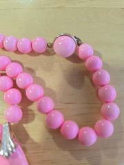 Mod Bubblegum Pink Statement Necklace Mid-Century Modern Kitsch