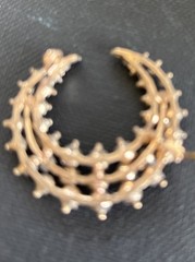 VINTAGE Crescent Moon BROOCH With Rhinestones Gold Tone 1-1/2” Beautiful Piece