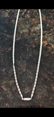 Chain Necklace Silver Tone Marked Germany Fold Over Clasp 18″