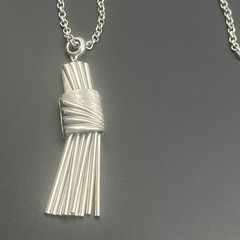 Vintage Monet Asymmetric Silver Tone Tassel Bar Waterfall Necklace Signed 27″