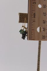 Vintage sterling silver and brass grape cluster vine earrings 1 1/8″ drop dangle