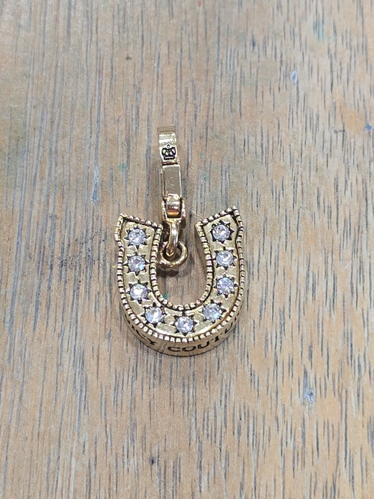 Vintage Y2K JUICY COUTURE 2004 Lucky Horseshoe Gold/Turquoise/Crystal Charm