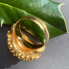 Vintage Cocktail Ring Estate Jewelry Pre-owned Sea Urchin Dome Gold Plated Sz 7