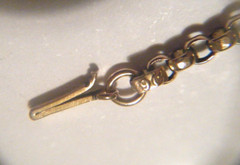 Vintage English 9k /9C Gold Rolo Link Chain Barrel Clasp 18” Necklace 4.8g