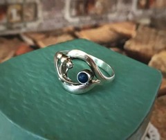 Soviet Vintage USSR Ring Estate Sterling Silver 875 Lapis Lazuli Stone Size 6.5