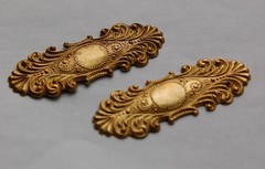 Raw Brass Ornate Bar Stamping 51x19mm (2)