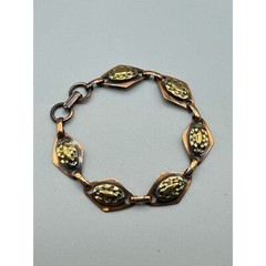 Mixed Metal Mid Century Copper and Brass Chain Link Bracelet Handcrafted Jewelry