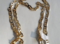Beautiful Vtg 23″ GoldTone Ladies Necklace Anchor Style Chain w/Original Sheen