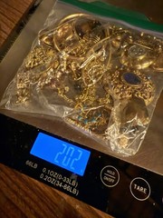 VTG Gold Plated Jewelry Lot Scrap 1/2 Lb Non Magnetic Victorian Rhinestone Grams