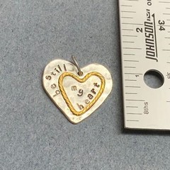 Pendant Be Still My Heart Silver Gold Rope Valentine Love Retro BoHo Vintage