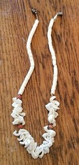 VTG Necklace 17″ Long Puka Shell Sponge Coral Heishi Beads & Shell Pieces Beachy