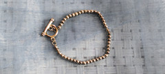 Vintage Silver tone Beaded Bracelet with Toggle Clasp, 7″ – Very Good cond