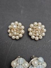 Lot Of 6 VTG faux pearl clip on earrings made in Japan please refer to photos
