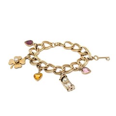 Vintage Automade 12K Gold Filled Double Link 6.75″ Charm Bracelet
