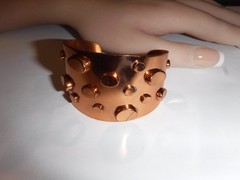 Vintage RENOIR Modernist Copper Cuff Bracelet Abstract Mid Century Modern Signed