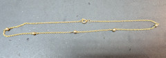 Vintage Necklace Gold Tone Chain Bead Inserts Spring Ring 15 Inch
