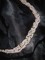 Vintage Coral Peach beaded choker
